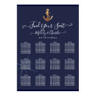 FAUX GOLD ANCHOR NAVY NAUTICAL SEATING CHART