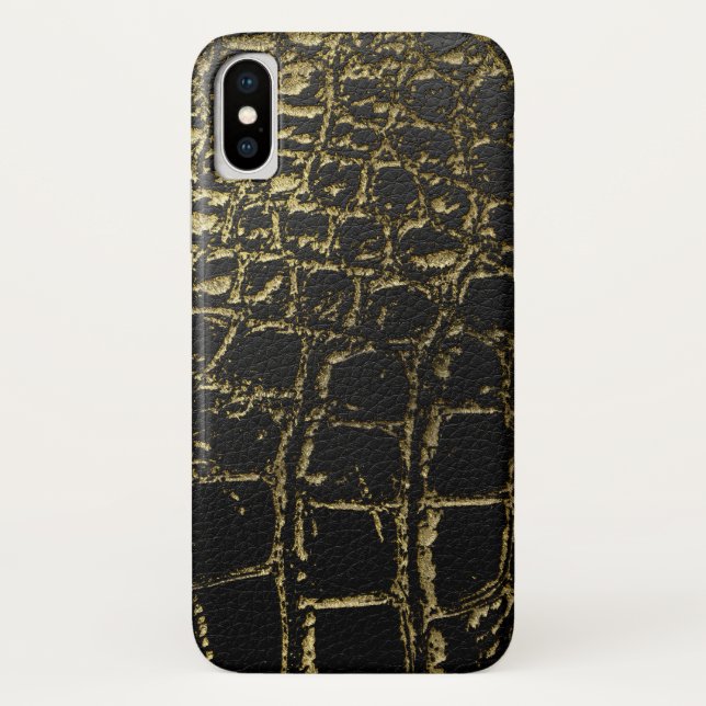 Faux Gold and black Crocodile /Snake Skin Case-Mate iPhone Case (Back)