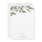Faux Gold and Olive Leaves | Wedding Monogram