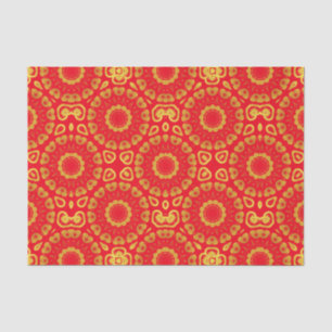 Faux Gold and Red Stylish Chic Decorative Pattern Tissue Paper