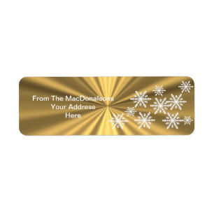 Faux gold and white snowflakes custom Christmas