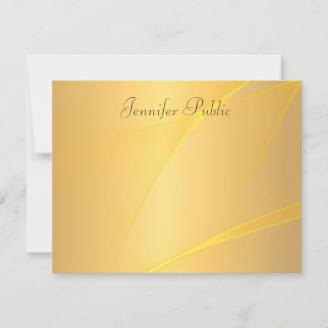 Faux Gold Background Template Calligraphed Script (Front)