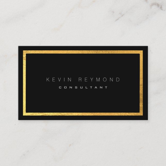 faux gold black pro standard business card (Front)