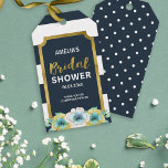 Faux Gold, Blue & White Floral Bridal Shower Gift Tags<br><div class="desc">Adorn your bridal shower favour gifts with a personal touch; this bridal shower gift tag features a faux gold border, black and white stripes, beautiful watercolor floral and a patterned back side. Do take a look at the matching bridal shower invitation in my store http://www.zazzle.com/blue_and_faux_gold_floral_bridal_shower_invitation-256760995234064806?rf=238364477188679314 Personalize it by replacing the...</div>