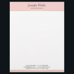 Faux Gold Blush Pink Modern Calligraphy Script Letterhead<br><div class="desc">Faux Gold Blush Pink Modern Calligraphy Script Trendy Elegant Template Letterhead.</div>