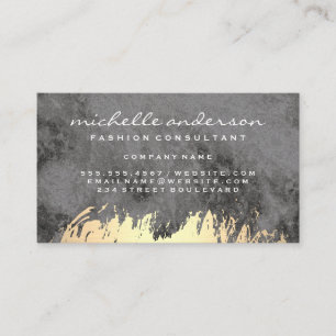 Faux Gold Brushed and Marble Stone Business Card
