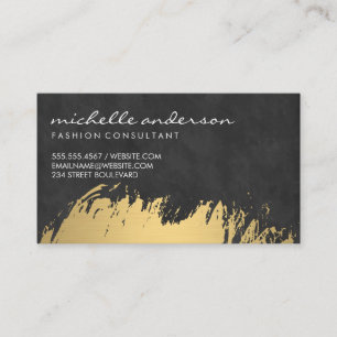 Faux Gold Brushed Black Lush Texture Business Card