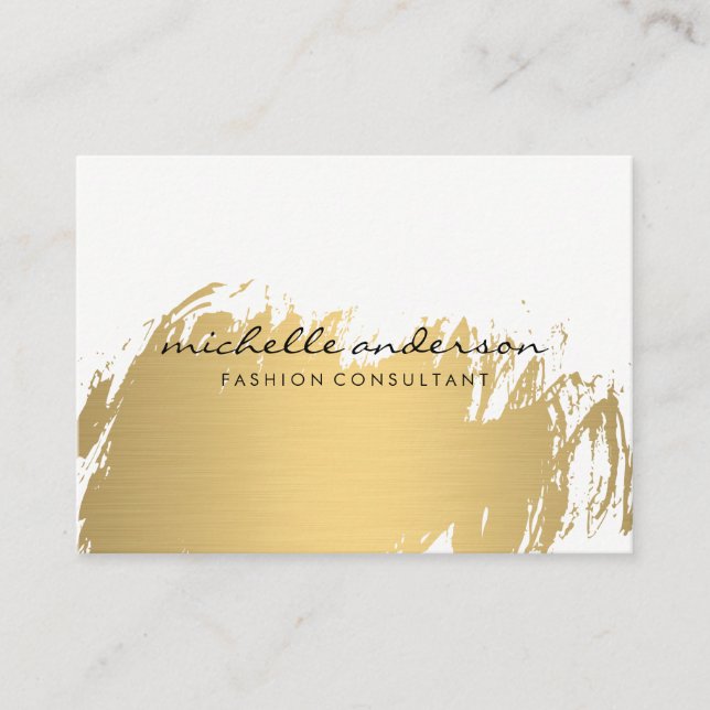 Faux Gold Brushed Business Card (Front)