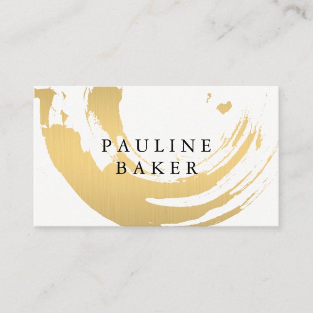 Faux Gold Brushed Business Card (Front)