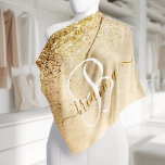 Faux Gold Brushed Metal Glitter Print Monogram Nam Bandana<br><div class="desc">Easily personalize this trendy chic bandana design featuring pretty gold sparkling glitter on a gold brushed metallic background.</div>