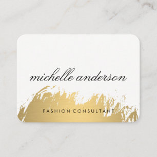 Faux Gold Brushed White Grey Business Card
