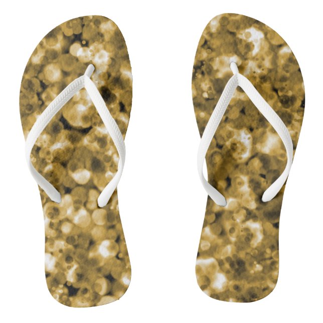 Faux Gold Bubble Women's Flip Flops (Footbed)