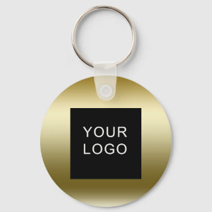 Faux Gold Business Corporate Logo Design Keychain