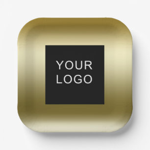 Faux Gold Business Corporate Logo Design Paper Plate