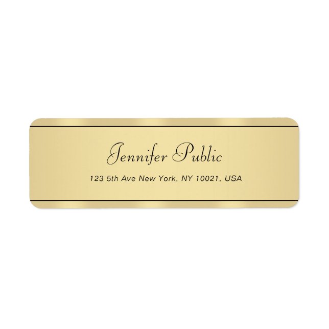 Faux Gold Calligraphy Elegant Modern Hand Script (Front)