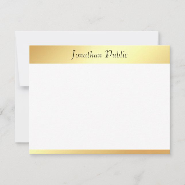 Faux Gold Calligraphy Script Template Modern (Front)