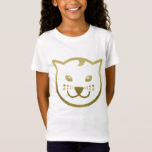 Faux Gold Cat Face - Custom background colour