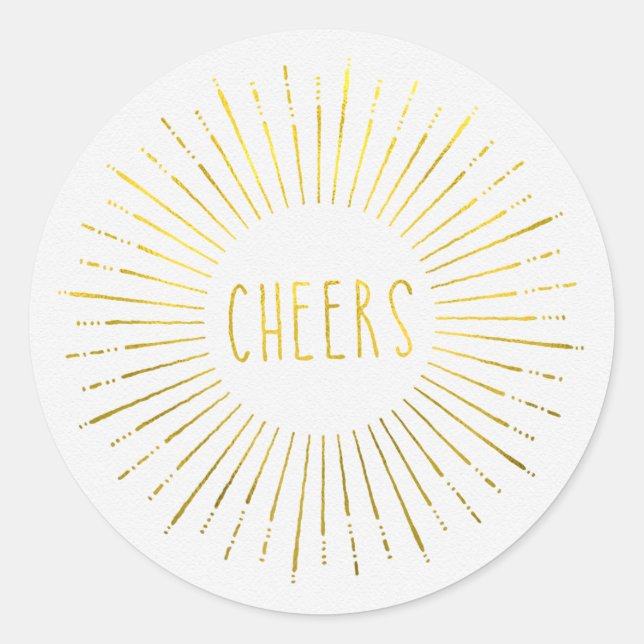 Faux Gold Cheers Stickers (Front)