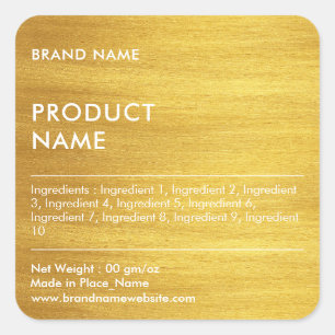 Faux Gold Chic Minimalist Brand Name Product Label