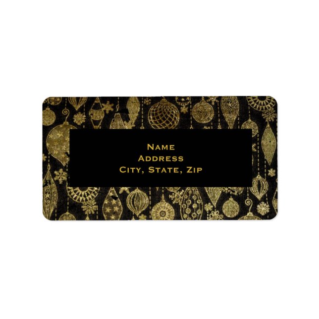Faux gold Christmas ornaments Label (Front)