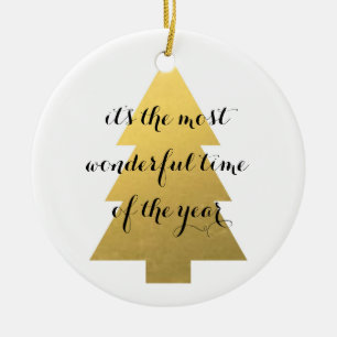 Faux gold Christmas tree Ceramic Ornament