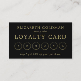 Faux Gold Circle Design Loyalty Card