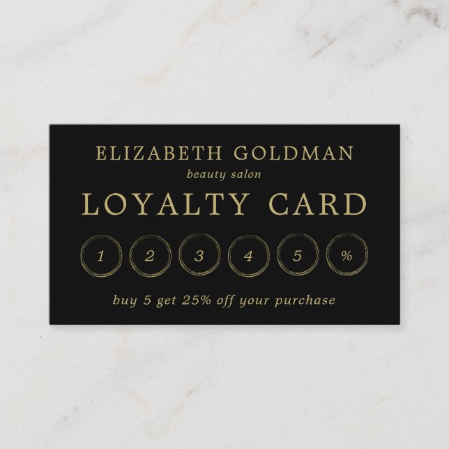 Faux Gold Circle Design Loyalty Card (Front)