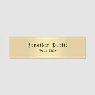 Faux Gold Classic Look Old Style Text Template Name Tag
