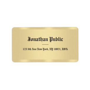 Faux Gold Classic Old Style Font Elegant Template Label