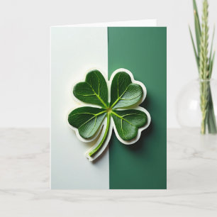 Faux Gold Clover Good Luck Card