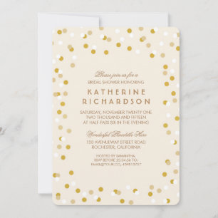 Faux Gold Confetti Bridal Shower Invitation