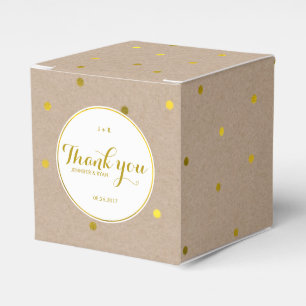Faux Gold Confetti Dots Favor Box