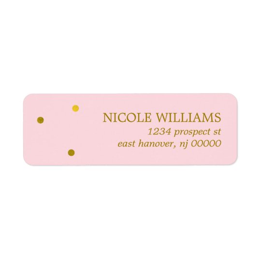 Faux Gold Confetti Dots Return Address Label