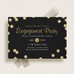 Faux Gold Confetti Engagement Party Invite<br><div class="desc">Cute gold confetti design that can be customized with your text. Check out the Origami Prints shop for more engagement party invites!</div>