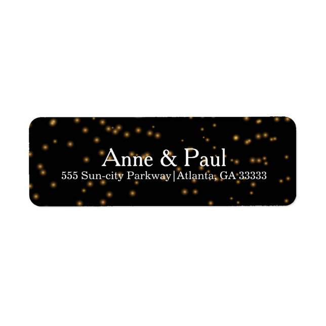 Faux Gold Confetti Étoiles sur Black Modern Étique (Devant)