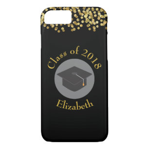 Faux Gold Confetti & Graduation Cap Class of 20xx Case-Mate iPhone Case