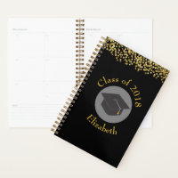 Faux Gold Confetti & Graduation Cap Classe de 20xx