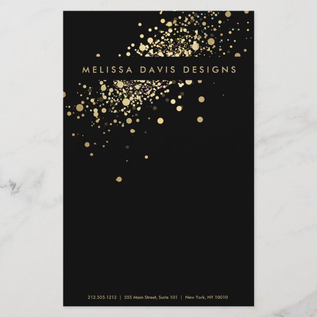 Faux Gold Confetti sur le prospectus noir (Devant)