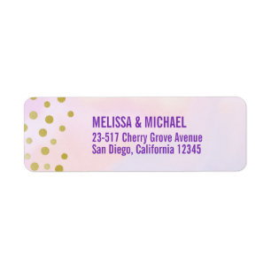 Faux Gold Confetti sur Purple Aquarelle