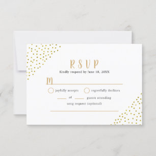 Faux Gold Confetti Wedding buffet RSVP