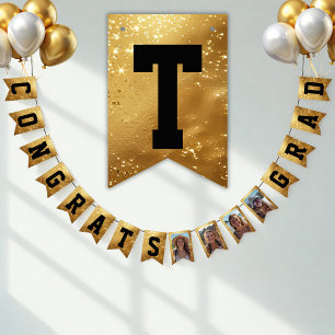 Faux Gold CONGRATULATIONS! sparkling Party Bunting Flags