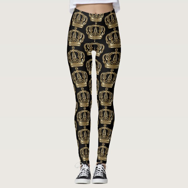 Faux Gold Crown Leggings (Front)