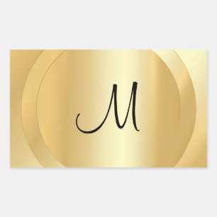 Faux Gold Custom Hand Script Monogram Template Sticker