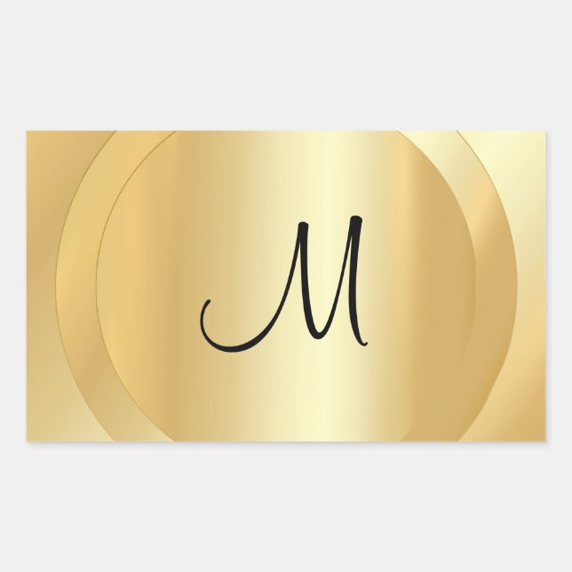 Faux Gold Custom Hand Script Monogram Template Sticker (Front)