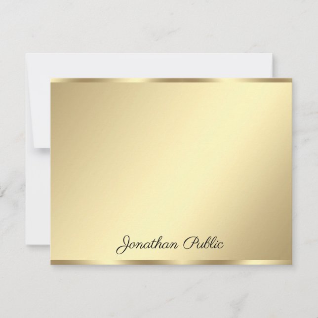 Faux Gold Custom Handwritten Template Script (Front)