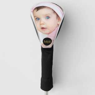 Faux Gold   Custom Photo   Monogram Personalized Golf Head Cover