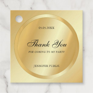 Faux Gold Custom Thank You Calligraphed Script Favour Tags