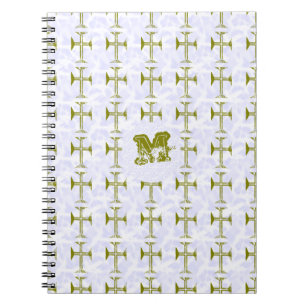 Faux Gold Destroyed Look Cross Notebook