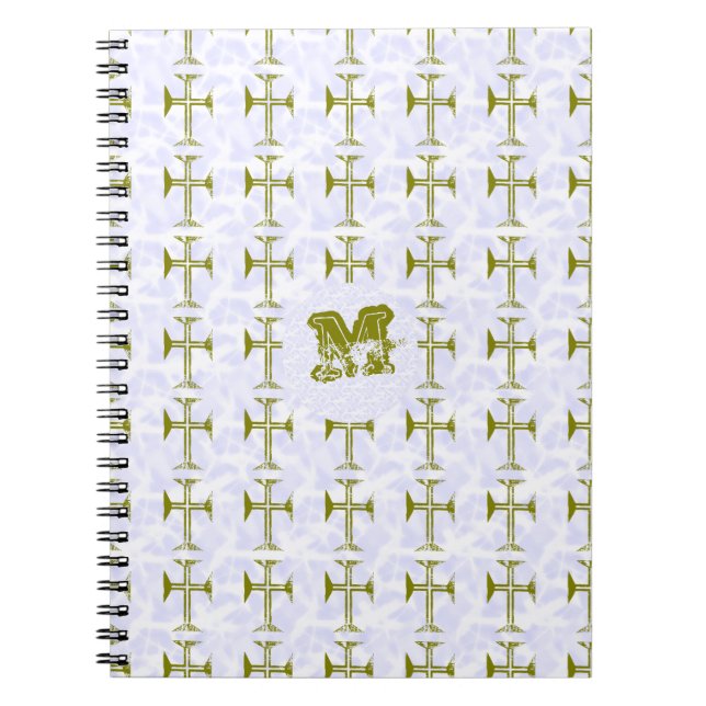 Faux Gold Destroyed Look Cross Notebook (Front)