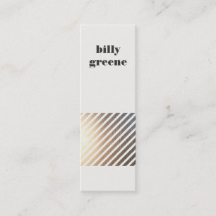 Faux Gold Diagonal Striped Mini Business Card